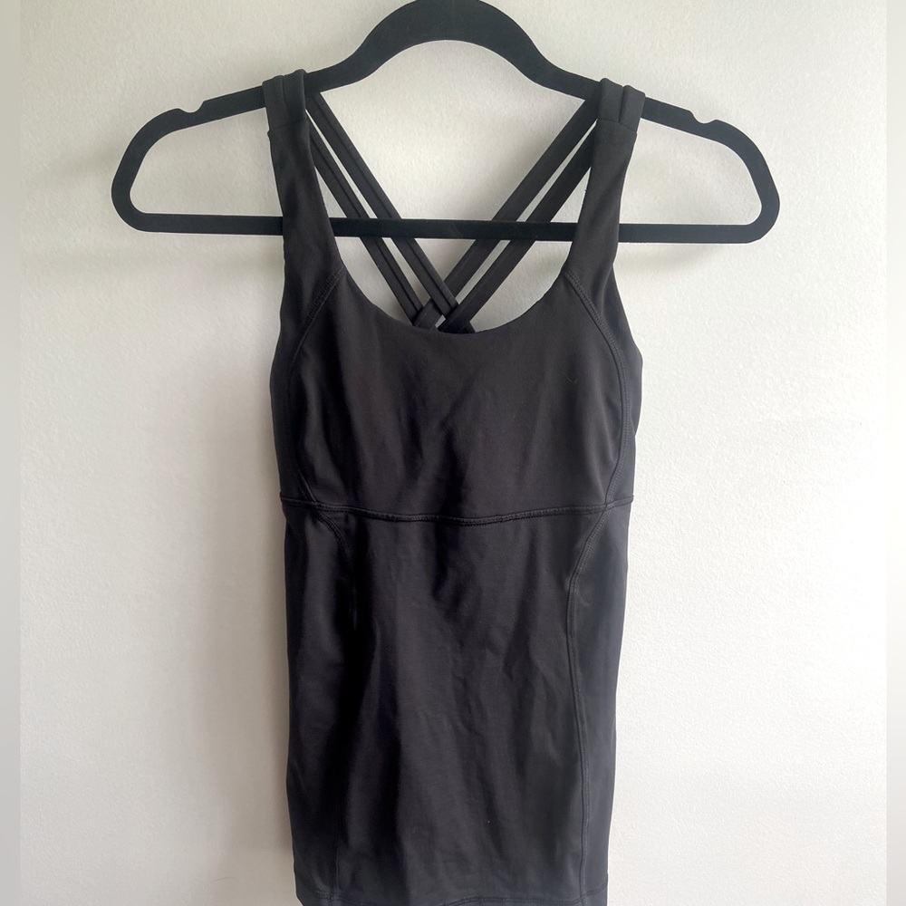Lululemon Crossback Racer Mesh Tank With Bra